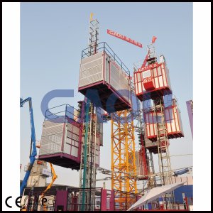 Double Cages Lifting Mechanism of Construction Building Lift